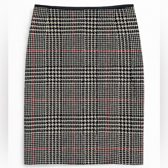 Talbots Vintage Houndstooth Plaid Wool Blend Pencil Skirt Office Holiday Size 4 - Picture 1 of 5